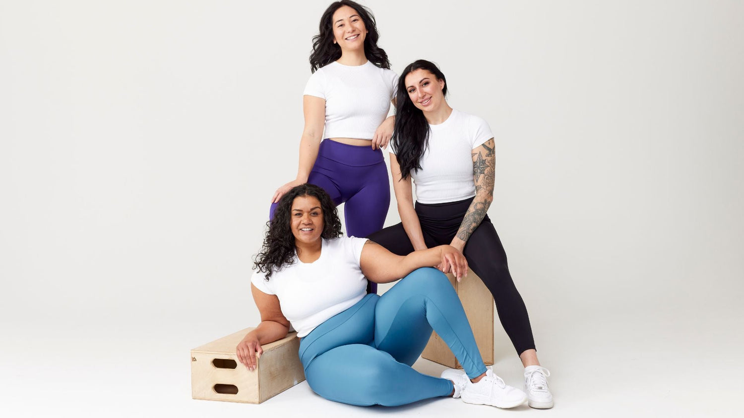 American Dream leggings in black, blue and purple